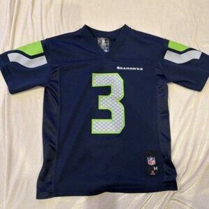 Russell Wilson NFL Seattle Seahawks Boys Youth Blue #3 Jersey Medium M 10/12